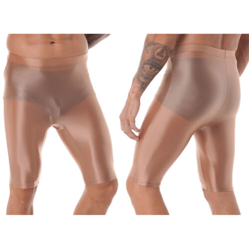 Pantaloncini corti uomo a compressione lucidi fondo stretto leggings fondo allenamento - Foto 46 di 121