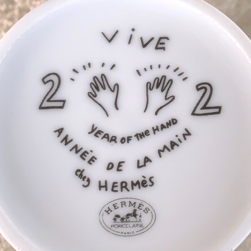 Taza Hermes Paris Taza Caligrafía 2002 Modelo Limitado Porcelana Vajilla con Caja - Imagen 11 de 13