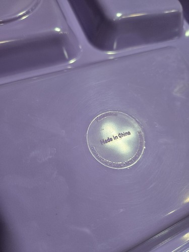 2 Purple Blue Cafeteria 6-Section Divided Lunch Trays 14.5" x 10" Camping - Picture 5 of 8