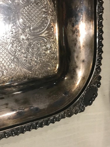 Vintage Official Reproduction Sheffield Lion Silver Plate 6" Serving Tray Ornate - Picture 4 of 10