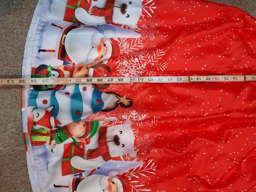 Girls Size 14 Christmas Santa Reindeer Snowflake Dress Red White Holidays ZipUp - Picture 11 of 13