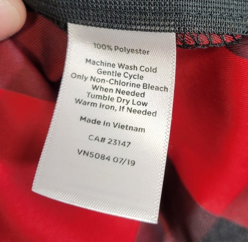 Talbots Petites Red Black Buffalo Plaid High Neck Sleeveless Blouse Size 16P NWT - Picture 5 of 7