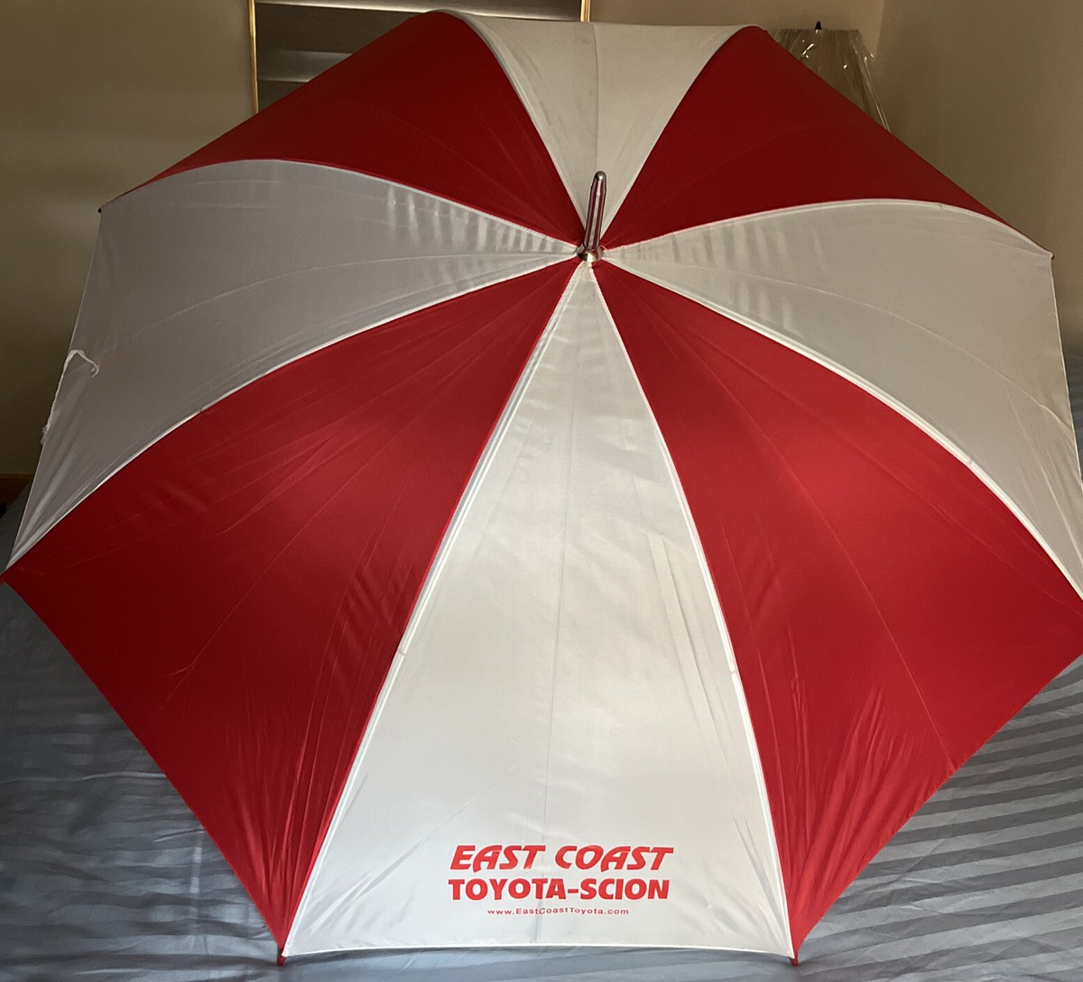 Golf Umbrella - East Coast Toyota-Scion Red & White 60” Arc