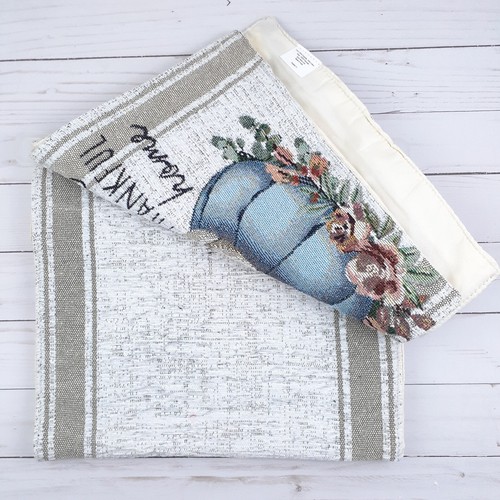 Tapestry Table Runner 13x72 Fall Sweet Home Pumpkin Stack - Picture 2 of 4