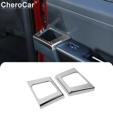 Rear Interior Door Storage Box Frame Cover Trim For Ford F150 2021 2022 Chrome