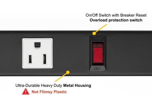 Tira de alimentación de metal Opentron protector contra sobretensiones 16 "6 salidas 3" cable de alimentación - Imagen 4 de 8