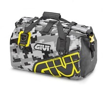 Givi EA115CM 40 Litre Waterproof Motorcycle Dry Roll Tail Bag - Grey/Yellow