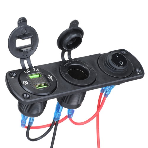 12V Auto KFZ Zigarettenanzünder Steckdose mit Dual USB Ladegerät Buchse Einbau - 第 2/14 張圖片