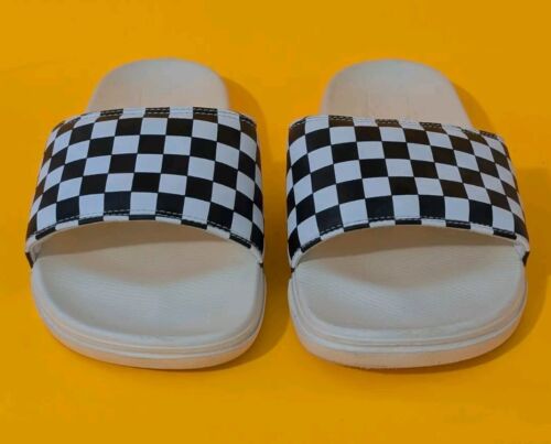 Vans Sandals Women's Size 9 Range Slide On Checkerboard Black White - Picture 3 of 5