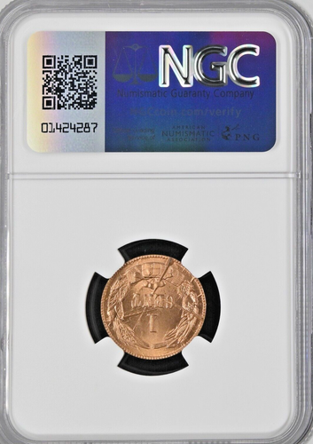 1961 CSA 1 Cent Bashlow Restrike NGC MS66 RD Defaced Dies Confederate States UNC - Picture 2 of 2