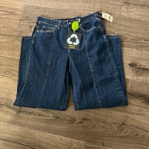 Pantalones de mezclilla Indigo Rein para niños de algodón con costura delantera azul oscuro acampanados anchos B4HP - Imagen 48 de 63