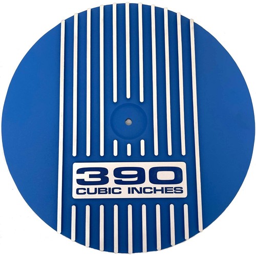 Ford FE 390 - Kit de purificador de aire azul redondo de 13" - Logo azul grabado - Ansen EE. UU. - Imagen 1 de 5