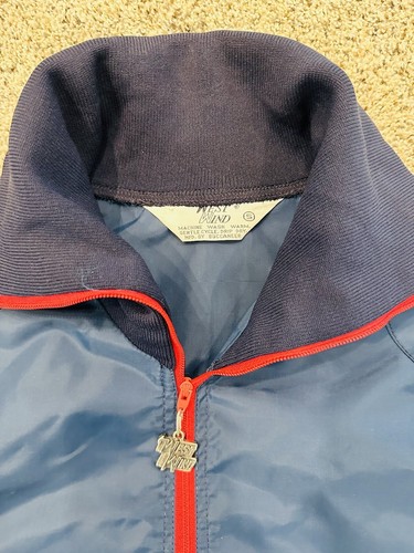 Vintage West Wind Aufwärmregen Windbreaker 1/4 Reißverschluss blaue Jacke Herren klein Neu ohne Etikett - Bild 5 von 15