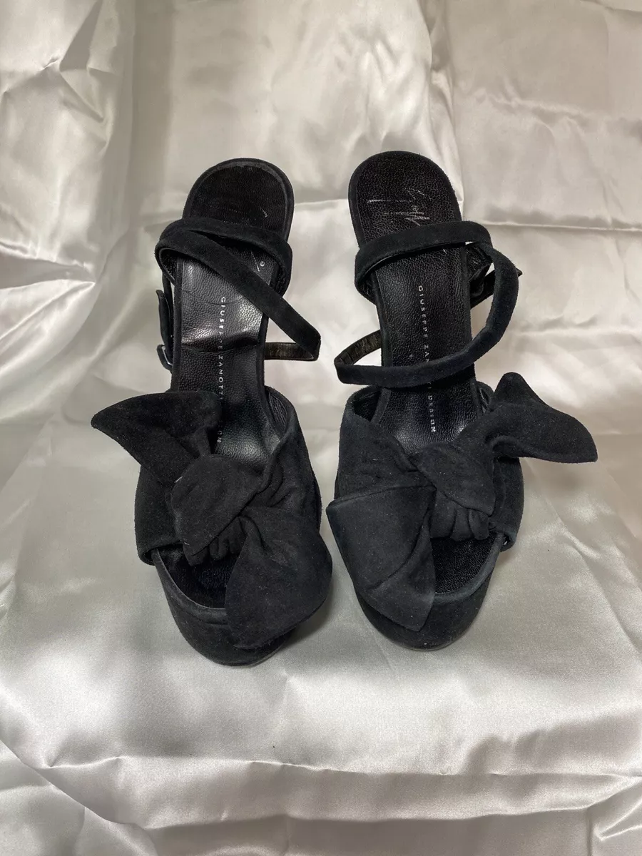 Giuseppe zanotti bow shop suede platform sandals