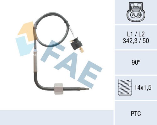 Sensor, temperatura de los gases de escape para MERCEDES-BENZ FAE 68004 - Imagen 2 de 7