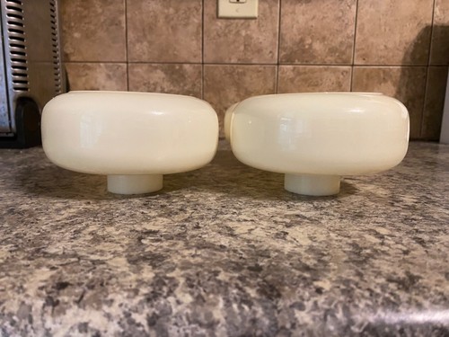 Four (4) Antique Ivory Cream Hanging Light Chandelier Glass Globe Shades - Picture 9 of 11