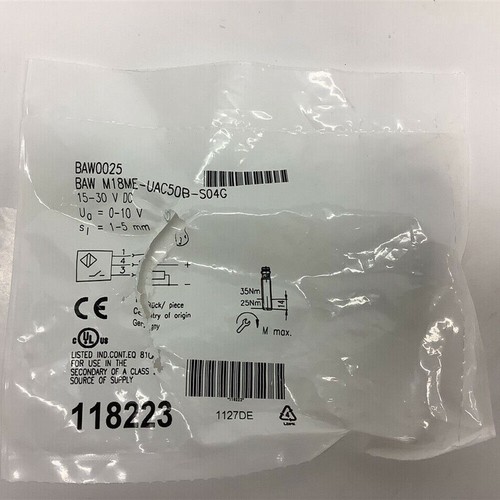 New One BALLUFF BAW0025 BAW M18ME-UAC50B-S04G Proximity Sensor Free Shipping - Picture 1 of 4