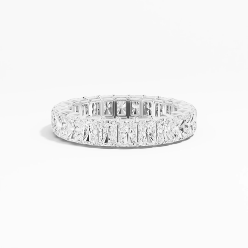 14K White Gold 3.26 ct Lab Grown Radiant Diamond Eternity Band for Women - Video 1 of 1