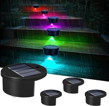 4 Pack LED Solar Power Fence Lights Deck Door Wall Stair Step Outdoor Garden Lam