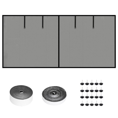 16x7FT 8x7FT Garage Door Screen Magnetic Screen Door Mesh Curtain Hands Free - Picture 16 of 35