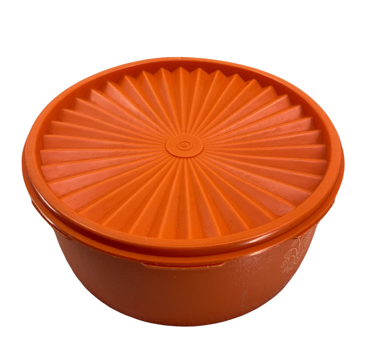Vintage Tupperware Lettuce keeper 1424 steam store bowl 888, orange  canister 811