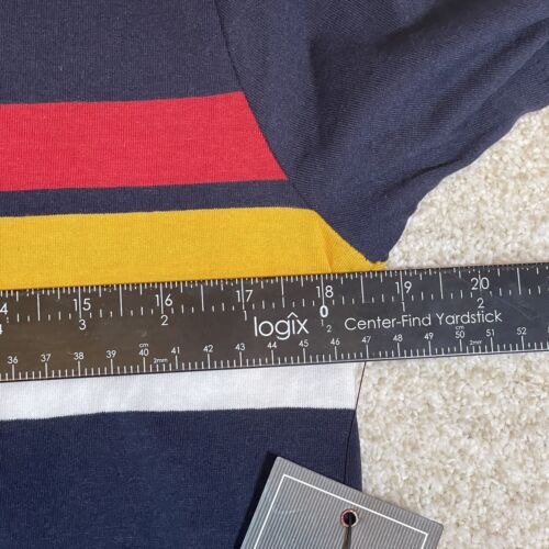 NWT Aeropostale Short Sleeve Men’s Navy Blue Multi Color Striped Size Medium - Picture 6 of 8