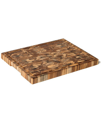 Hackblock N°401 aus Teakholz  - 40cm Länge, 30cm Breite, 3cm Stärke