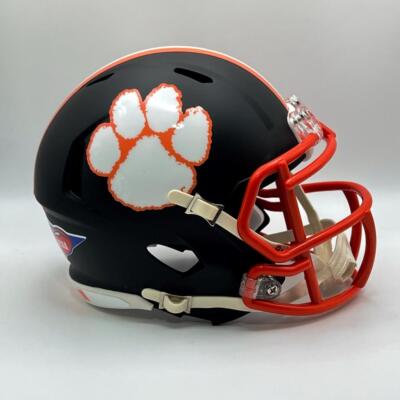 clemson football helmet paws Clemson Tigers CUSTOM Concept Matte Black - White Paw Mini Football Helmet