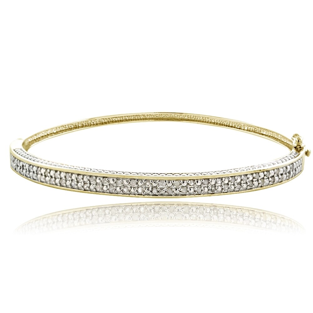 1/2ct Diamant Goldfarben Armreif Armband, 18.4cm