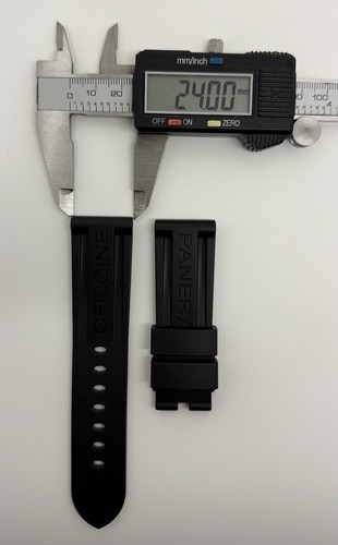 Authentic Officine Panerai 24mm x 22mm Black Rubber Watch Strap Band Tang OEM - Picture 5 of 7