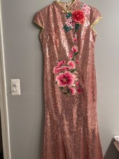 Stunning women’s party evening occasion wedding  dress embroidered sequins merma