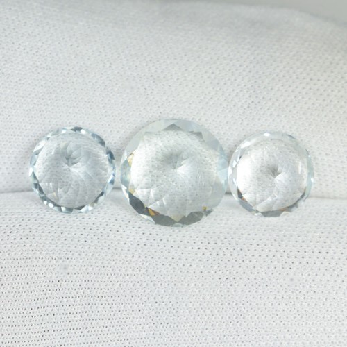 6.52 Cts Best Color & Fire Natural "Sky Blue" Aquamarine Round Set...!!!!! - Picture 2 of 2