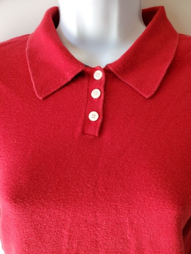 Tommy Hilfiger Polo Pullover Baumwolle Damen Small Rot Langarm - Bild 2 von 6