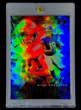 JUSTIN JEFFERSON BLACK REFRACTOR ROOKIE RC Card Holo Rainbow Foil Base - VIKINGS