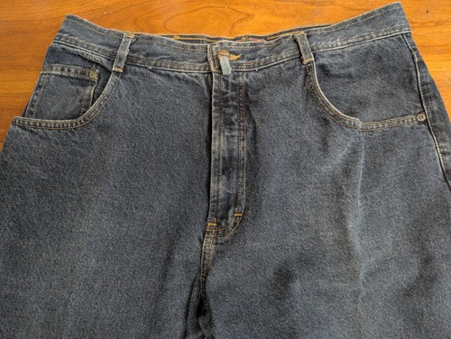 VINTAGE Structure 34x32 Blue Jeans Retro 90s Loose Tapered Leg Skater Grunge Hip - Picture 3 of 15
