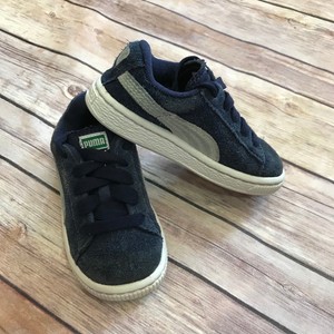 Puma-Kids-Suede-Basic-Peacoat-Blue-Shoes-7-Unisex-Kicks-Sneakers-Basics