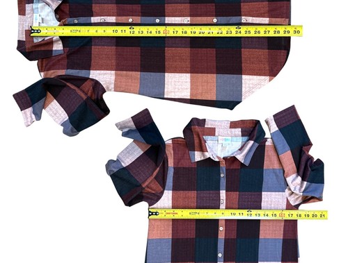 Lula Roe Damen Langarm Hemd mit Knöpfen Stretch weich kariert mehrfarbig Gr./S - Bild 6 von 6