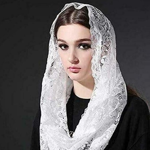 Chapel Scarf Ladies Head Scarf Mantilla Chapel Veil Latin Face Scarf - Picture 11 of 11