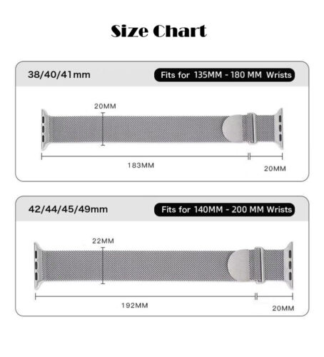 Correa de lazo milanesa para Apple Watch 10 9 8 7 6 5 SE 40/44/41/45/42/46/49 mm - Imagen 3 de 18