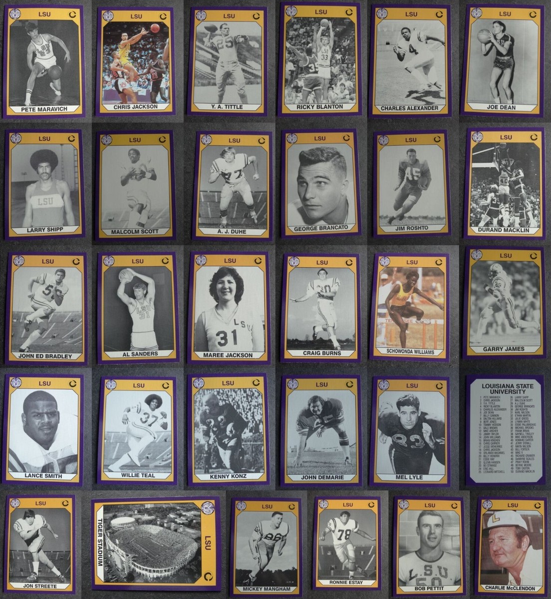 1990 Collegiate Collection LSU Tigers Football Complete Your Set U You Pick