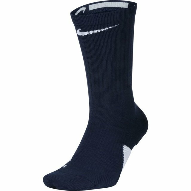 Nike Elite Cushioned Basketball Crew Socks Men 8-12 Blue White Breathable 2 Pair for sale online