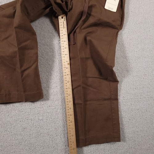 Christopher Banks Capri Pants Women's 4 Brown Pockets Linen Drawstring Crop - Picture 9 of 17