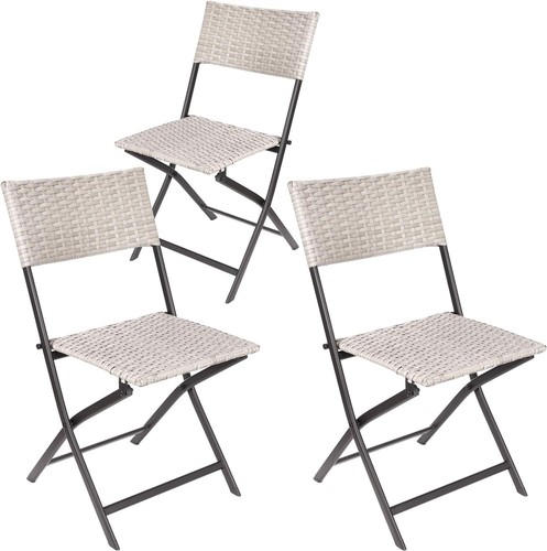 Balkon Bistro Set Rattan Sitzgruppe Garten Möbel Stühle und Tisch 60x60 Klappbar - Bild 39 von 76