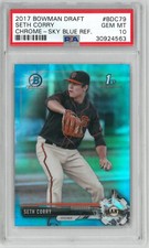 2017 Bowman Draft Chrome 1st SETH CORRY #BDC79 Sky Blue /399  ~ PSA 10 Gem Mint