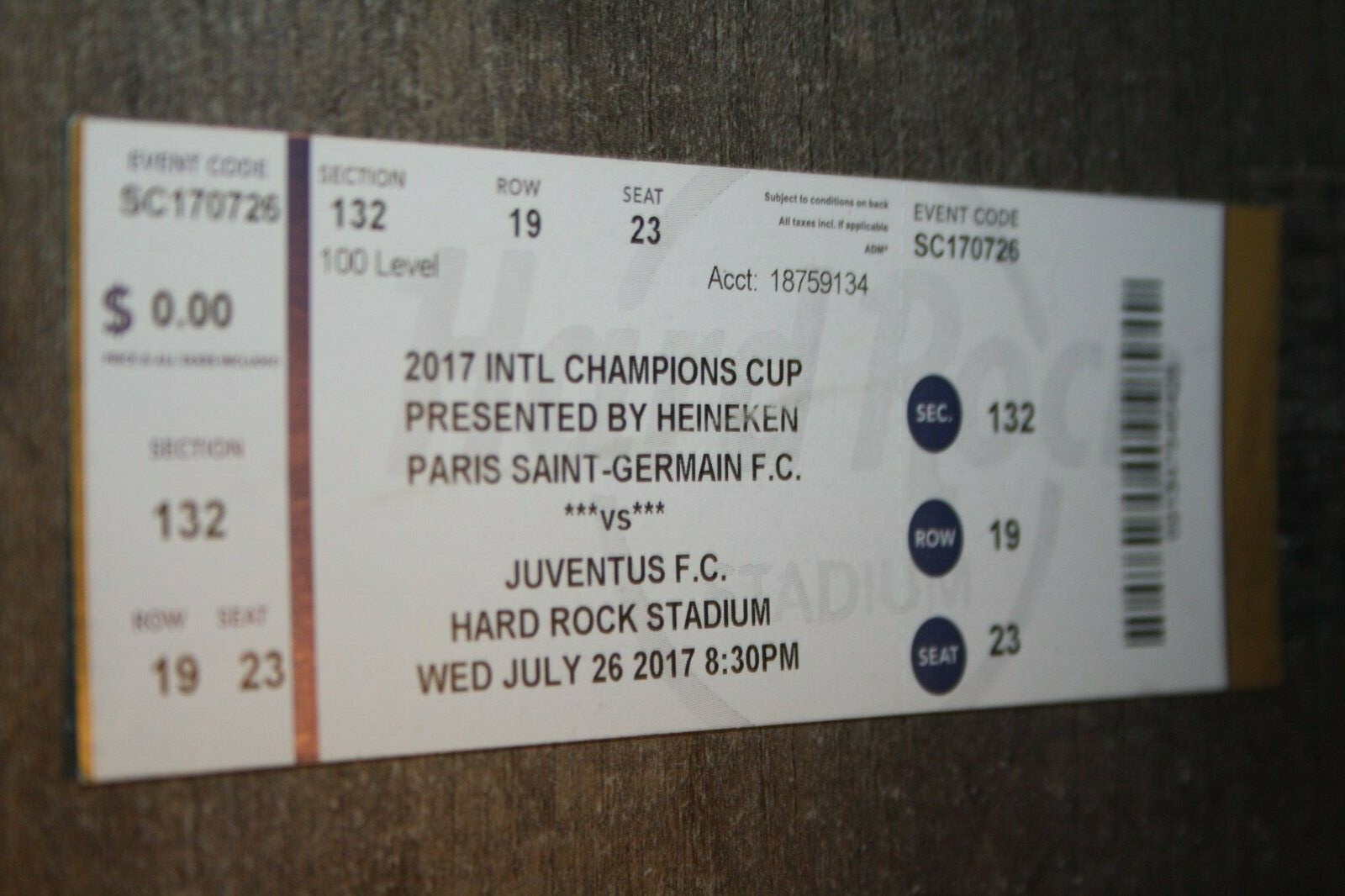 Psg Vs Juventus Billet RARE TICKET )) PSG V JUVENTUS FC )) International Champions Cup 2017 au USA  | eBay