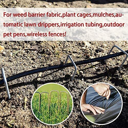 200pcs 6" Landscape Sod Staples Sturdy Garden Stakes Weed Barrier Fabric Pins - Picture 2 of 13
