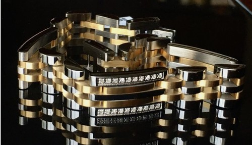Men's Diamond Two-Tone Link Bracelet (1/2 ct. t.w.) Stainless Steel NWT $650 - Picture 2 of 20