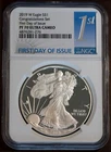 1st Day 2019-W $1 Silver American Eagle PF70UCAM NGC # 4876281-276 + Bonus