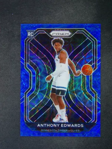 2020-21 Panini Prizm Anthony Edwards #258 RC Rookie Blue Choice /49