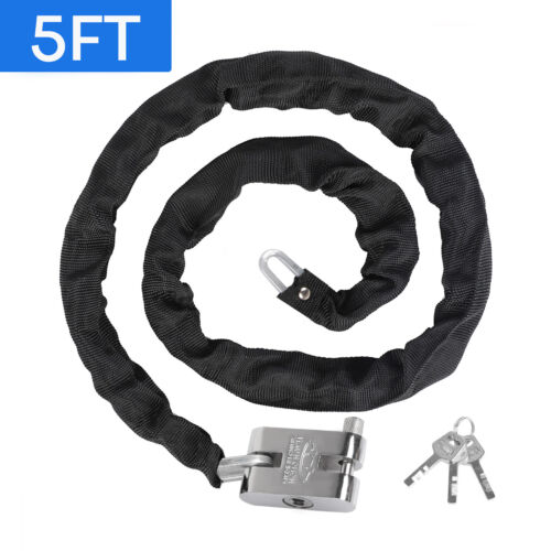 Heavy Duty Motorcycle Bike Bicycle Chain Lock Anti-theft Padlock Security W/ Key - Picture 12 of 14
